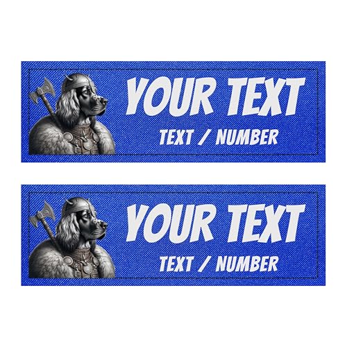 2 personalisierbare Etiketten für taktisches Hundegeschirr – 2 selbstklebende Patches, kompatibel mit Julius, OneTigris, Rabbitgoo... Original-Sicherheitszubehör (Marineblau, 8 x 2 cm) von Canicaprice