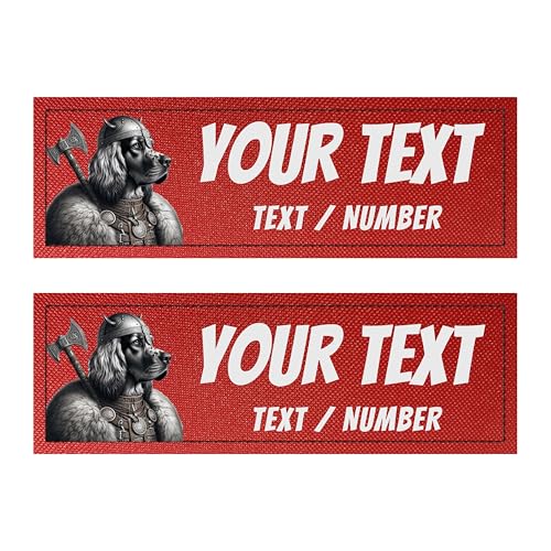 2 personalisierbare Etiketten für taktisches Hundegeschirr – 2 selbstklebende Patches, kompatibel mit Julius, OneTigris, Rabbitgoo... Original-Sicherheitszubehör (Rot, 11 x 3 cm) von Canicaprice