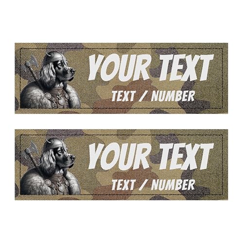 2 personalisierbare Etiketten für taktisches Hundegeschirr – 2 selbstklebende Patches, kompatibel mit Julius-Geschirr, OneTigris,... Original-Sicherheitszubehör (Camouflage 15 x 5 cm) von Canicaprice