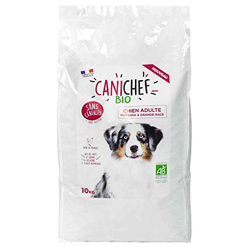 Canichef Bio Trockenfutter ohne Getreide für ausgewachsene Hunde, mittlere & große Rassen, 10 kg von Canichef