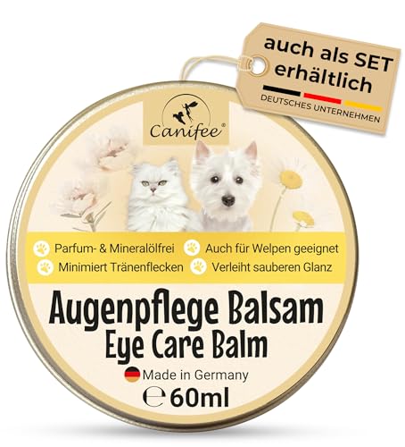 Canifee - Tränenflecken Balsam für Hunde und Katzen 60ml, Augenpflegebalsam zur Vermeidung von Tränenflecken nach der Tränenfleckentfernung von Canifee