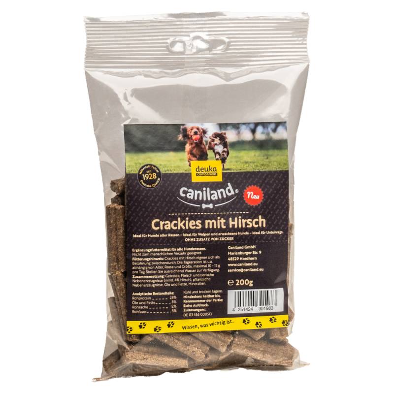 Caniland Crackies 200 g - Sparpaket: 6 x Hirsch von Caniland