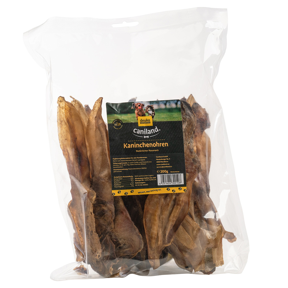Caniland Kaninchenohren - Sparpaket: 6 x 200 g Caniland Kaninchenohren - Sparpaket: 6 x 200 g von Caniland