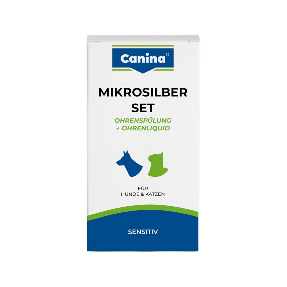 Canina Mikrosilber Set - Ohrenspülung und Ohrenliquid - 150 ml von Canina