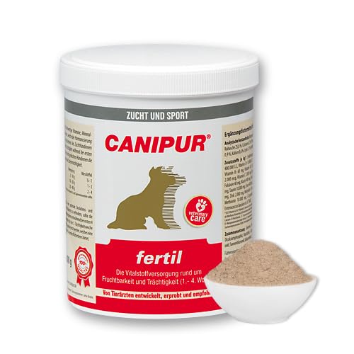 CANIPUR fertil | 500 g | Ergänzungsfuttermittel für Zuchthündinnen | Zur Unterstützung der Fruchtbarkeit und der Trächtigkeit | Mit Vitaminen, Mineralstoffen und Spurenelementen von Canipur