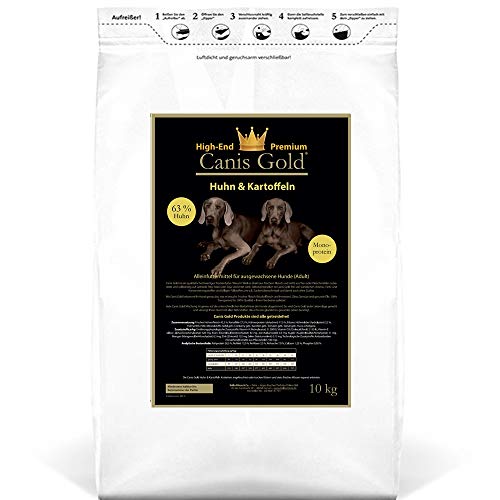 10 kg Canis Gold Adult 66% Huhn & Kartoffeln (Monoprotein) getreidefreies Super Premium Trockenfutter für Hunde | Hundefutter getreidefrei von Canis Gold