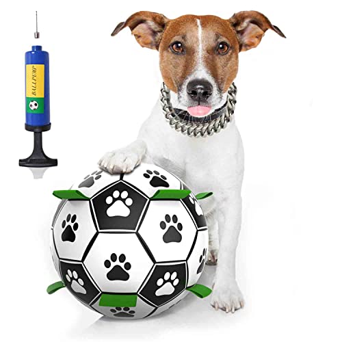 Canmilar Hundespielzeug Fußball mit Greiflaschen, interaktives Hundespielzeug für Tauziehen, Welpen-Geburtstagsgeschenke, Hunde-Wasserspielzeug, langlebige Hundebälle für Hund (große Größe) von Canmilar