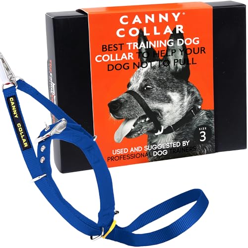 Canny Collar Hundehalfter | Anti-Zug-Halsband für mittelgroße Hunde | Verhindert, DASS Ihr Hund an der Leine zieht | Kopfgeschirr Mit Gepolstertem Halsband | Blau - Größe 3 von Canny