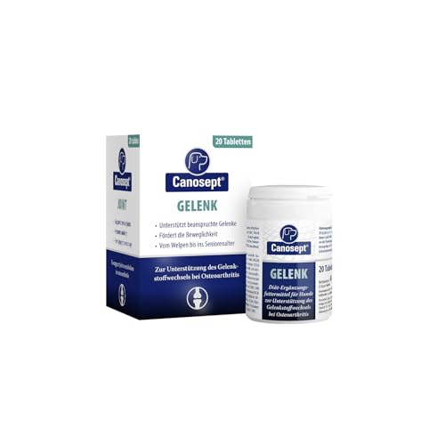 Canosept Gelenktabletten Hund - Einzigartige Rezeptur: Mit Grünlippmuschel Hund, Glucosamin, Omega 3 Hund - Gelenk- & Knochenschutz für Hunde - Hervorragende Akzeptanz - Arthrose Hund - 20 Tabletten von Canosept