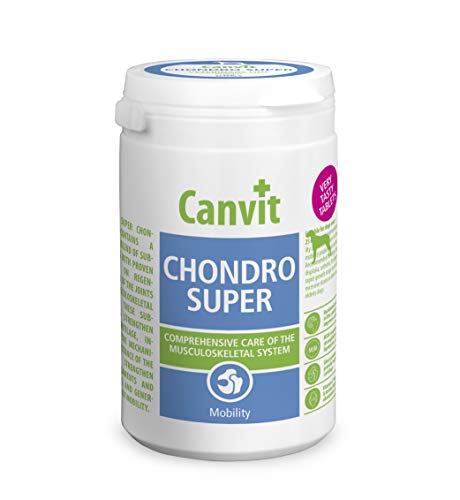 Canvit Chondro Super Glucosamin Hüft- und Gelenkregenerations-Nahrungsergänzungsmittel für steife junge oder ältere große Hunde bei Schmerzen mit Hüftdysplasie, Arthritis, für Hunde über 20 kg von Canvit