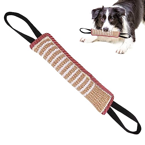 Capgoost 1 Stück Beisswurst für Hunde, Jute Beisswurst mit 2 Griff, Tauziehen Zerrspiele Hund, Robustes Jute Hundespielzeug, Hundesport Training Spielzeug, Welpentraining Spiel Hundebiss Spielzeug von Capgoost