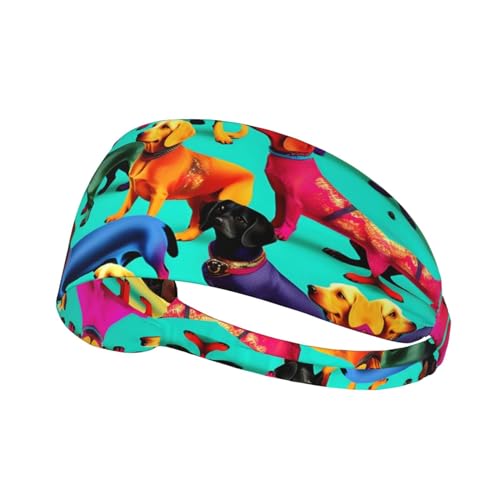 Niedliche Dackel-Hunde-Universal-Sport-Stirnbänder – atmungsaktives und bequemes Schweißband – modisches Sportzubehör für Sportler von CarXs