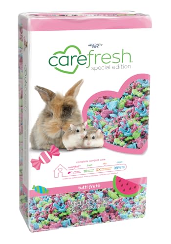 carefresh 99% staubfreies Tutti Frutti Naturpapier für kleine Haustiere mit Geruchskontrolle, 23 l von Carefresh