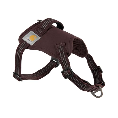 Carhartt Nylon Duck Hundegeschirr, kein Ziehen, voll verstellbares Hundegeschirr mit schnell kontrollierbarem Griff und reflektierenden Akzenten, Deep Wine, Größe M von Carhartt