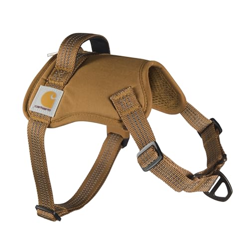 Carhartt Nylon Duck No Pull Hundegeschirr, voll verstellbares Hundegeschirr mit Schnellkontrollgriff und reflektierenden Akzenten, Carhartt Brown, Large von Carhartt