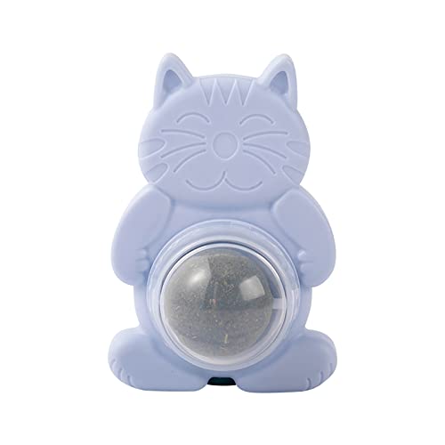 Caritierily Katzenminze Balle Spielzeug Katzen und Klebrige Rotierende Minze Go to Hair Ball Molar Teeth Cleaning Cat Candy Cat Treats (Blue, One Size) von Caritierily