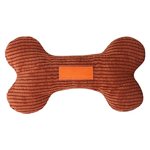 Caritierily Natürlicher Kauknochen aus für Welpen Lustiges Plüschknochen-Hundespielzeug Plüschhund Quietschendes Knochenspielzeug für Hunde (Brown, One Size) von Caritierily