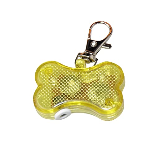 Caritierily Pet Glowing Pendant Pet Cat Luminous Lost Pendant Pet LED Bone Luminous Pendant Collar für Katzen Hunde Schweißarbeit Hund Zubehör (Yellow, One Size) von Caritierily