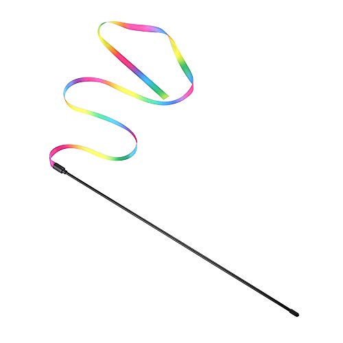 Federspielzeug Katzen Pet Play Interactive Rainbow Stick Katze Kätzchen Luftschlangen Lustiges Spielzeug Spielzeug Haustier Andere (Multicolor, One Size) von Caritierily