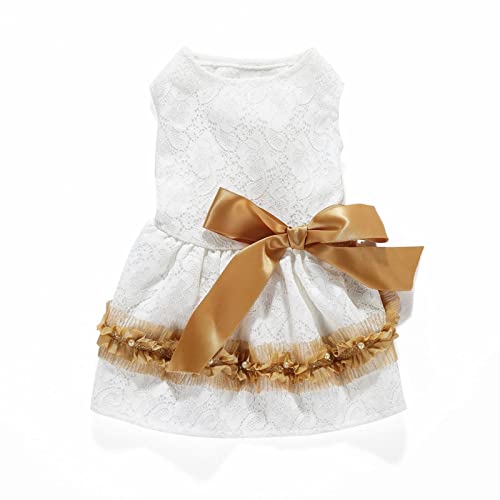 Frühling Sommer Prinzessin Haustier Kleid Cute Pet Wite Rock Atmungsaktives ärmelloses Sommerhemd Bequemes Hundehemd Atmungsaktiver Hund von Caritierily