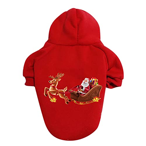 Haustier Plüsch Pullover Hund Pullover Weihnachten Weihnachten Deer Santa Hundepullover Hundekleidung Kostüm Haustierkostüm Haustierkostüm Hundepullover Rückenlänge 50 cm von Caritierily