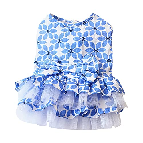 Hund Prinzessin Kleid Haustier Fairy Kleid Teddy Kleidung Schleife Schal Kleidung Hunderock Dünne Frühlings-Nette und Sommer-Haustierkleidung von Caritierily