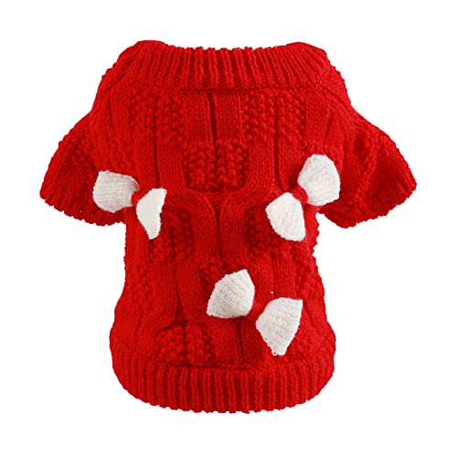 Caritierily Hunde Kostüme Hundebekleidung Haustier-Weihnachtsstrickjacke-Feiertags-Welpen-Kostüm-Strickjacke-Haustier-Kleidung Hundemantel Handmade von Caritierily