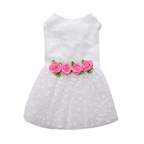 Caritierily Retro Tutu Welpen Kleid Sommer Kleidung Cute Pet Wite Rock Atmungsaktives ärmelloses Sommerhemd Bequemes Hundehemd Atmungsaktiver Hund von Caritierily