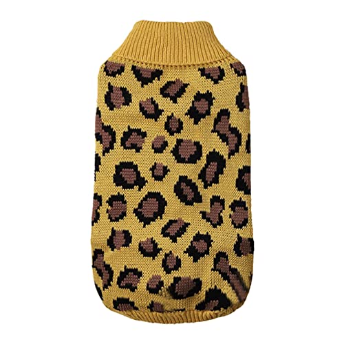 Caritierily Transportbox 3 Ersatzteile Haustier-Leopard-Pullover-Kleidung warme und weiche gestrickte Kleidung Kleiner Hund Herbst-Winter-Haustier-Kleidung Warme Hundejacke von Caritierily