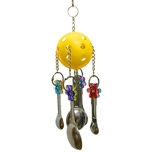 Vögel Vogelsitzbrett Kauspielzeug Stahl-Spielzeug-Tierhalter für rostfreie Swings Bird Löffel (Random, One Size) von Caritierily