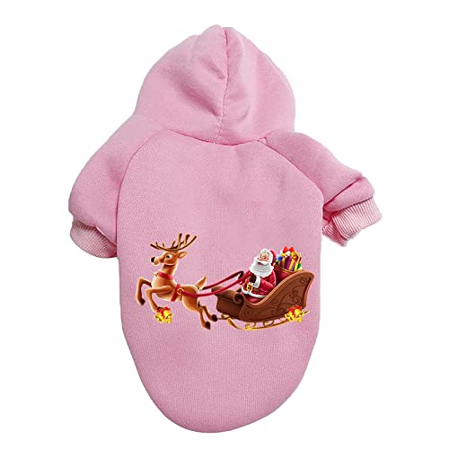 Welpen Hoodie Haustier Kleidung Weihnachten Weihnachten Deer Santa Hundepullover Hundekleidung Kostüm Haustierkostüm Haustierkostüm Hunde Fleece Pullover von Caritierily