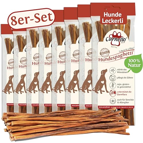 Carnello Hundeleckerli – Hundespaghetti – Hunde Leckerlis, Leckereien für Hunde, Leckerli Hund, Hundesnacks – Hundeleckerli getreidefrei - Leckerlibeutel für Hunde (8 x 60g) von Carnello