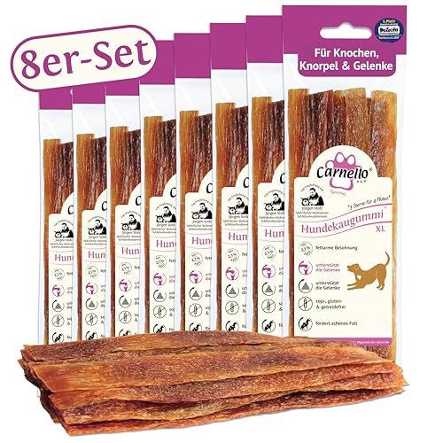 Carnello Hundesnack – Hundekaugummi XL – Hundeleckerli große Hunde, Leckerli Hund, Hunde Kauartikel – Hundeleckerli getreidefrei - Wiederverschließbare Beutel (8 x 90g) von Carnello