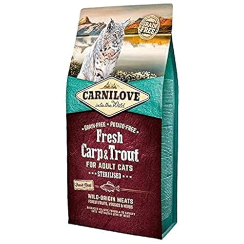 Carnilove Carnilove Fre Carp & Trout Sterilise Trockenfutter für Katzen, 2 kg, Packung mit 23 x 86,96 g, insgesamt 2000 g von CARNILOVE