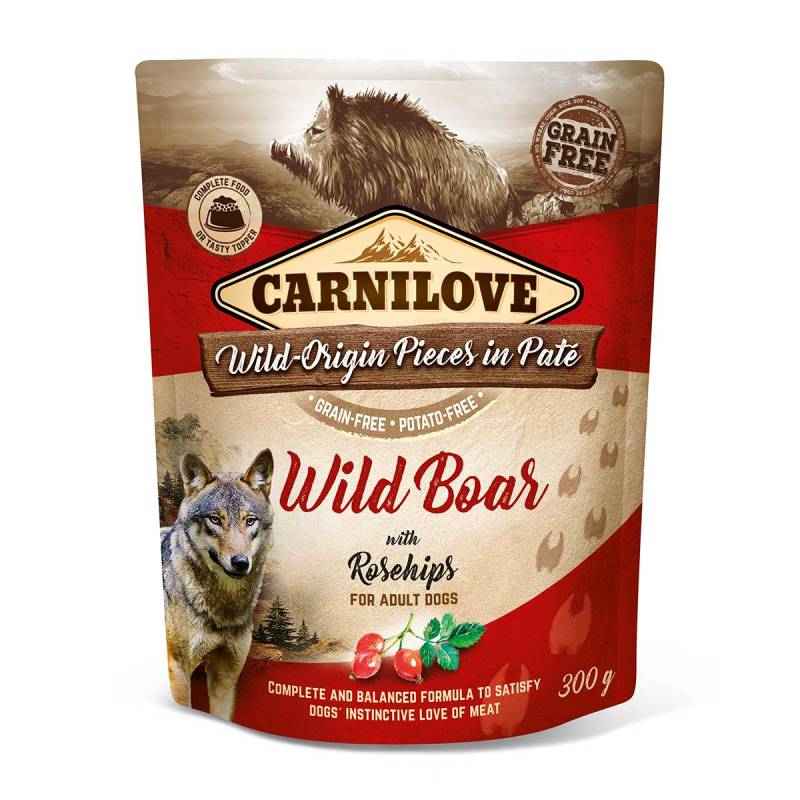 Carnilove Dog Pouch Paté - Wild Boar with Rosehips 12x300g von Carnilove