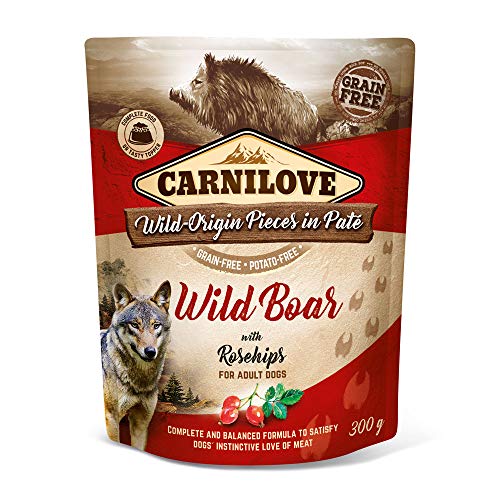 Carnilove Wild Boar with Rosehip | 300 g | Nassfutter für ausgewachsene Hunde | Wildschwein mit Hagebutte | Kartoffel- und Getreidefrei von Carnilove