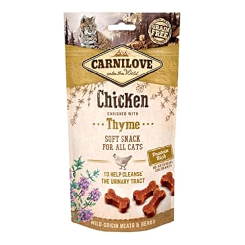 Carnilove Semi-Moist Chicken enriquecido con tomillo | 50 g | Snack blando para gatos | Puede contribuir a la limpieza de las vías urinarias | Sin patatas ni cereales von CARNILOVE