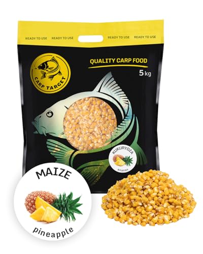 Carp Target - Fertiger Angelmais - Ananas-Köder für Fische - effektiver Köder für Karpfen und Amur - 100% natürlich und von höchster Qualität - große Sorte gekochter Körner - 5 kg von Carp Target