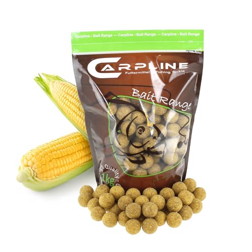 Carpline24 Boilies Maismehl Neutral 16 mm, 1 kg Beutel - Köder für das Karpfenangeln, Futterboilies zum Anfüttern von Karpfen, Angelfutter mit Lockstoff von Carpline24