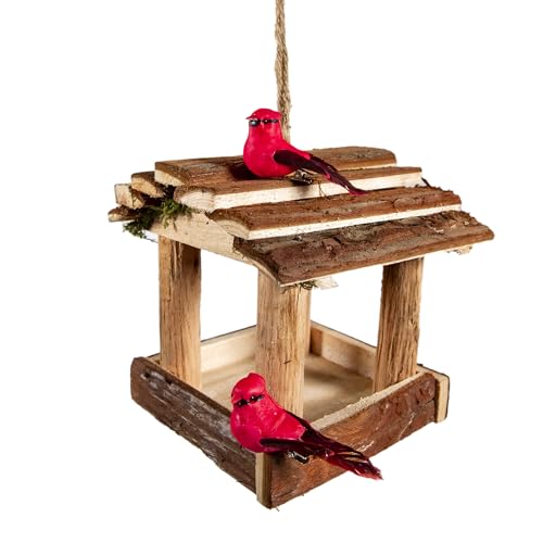 Cartanfill Handgefertigtes Vogelhaus aus Holz für den Außenbereich, hängendes Garten-Vogelhaus zum Beobachten, 17,8 cm, Futterspender für Wildvögel, Ranch, Terrasse, Hof, Baum zum Aufhängen (A) von Cartanfill