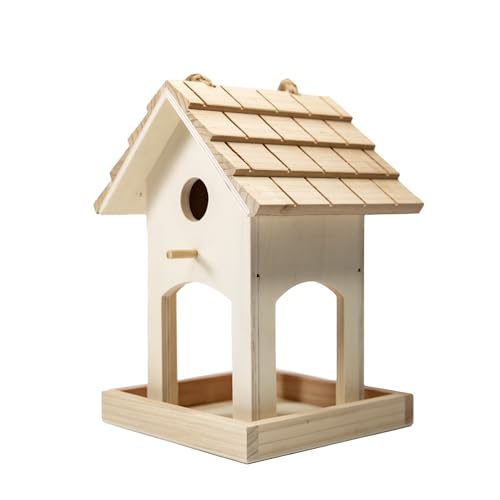 Cartanfill Vogelhaus aus Holz für den Außenbereich, Futterspender für Wildvögel, hängendes Vogelhaus, perfekt für Kardinäle, Blauvögel und mehr. (A).. von Cartanfill