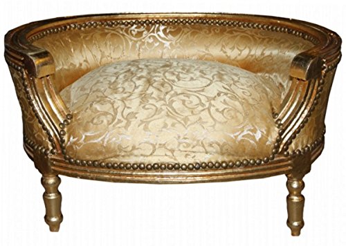 Casa Padrino Barock Hunde & Katzen Sofa Gold Muster/Gold - Hundesessel Sitz Hundebett Katzenbett Hund Katze Möbel von Casa Padrino