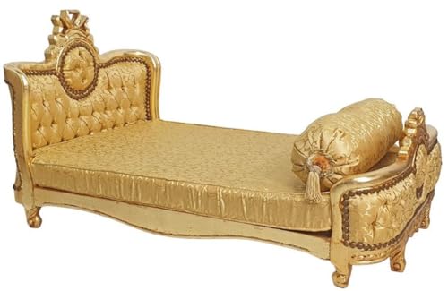 Casa Padrino Barock Hundebett Gold Muster/Antik Gold - Handgefertigtes Antik Stil Hundebett - Prunkvolle Hunde Möbel im Barockstil - Antik Stil Tiermöbel - Barock Tiermöbel von Casa Padrino