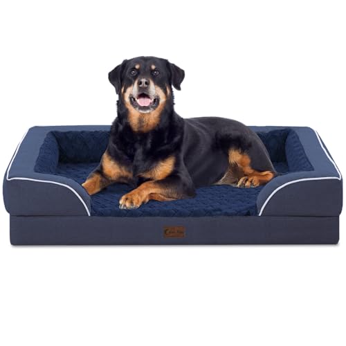 Casa Paw Orthopädisches, wasserdichtes Hundebett für extra große Hunde, Memory-Schaum, XL-Hundebett mit Seiten, Eierkistenschaum und rutschfester Unterseite, Jumbo-Hunde-Couch-Betten mit waschbarem Casa Paw Orthopädisches, wasserdichtes Hundebett für extra große Hunde, Memory-Schaum, XL-Hundebett mit Seiten, Eierkistenschaum und rutschfester Unterseite, Jumbo-Hunde-Couch-Betten mit waschbarem von Casa Paw