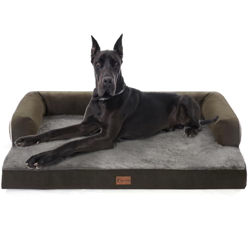 Casa Paw XXL Hundebett mit Nackenrollen, Orthopädische Hundebetten für extra große Hunde, wasserdichte Hundebetten XLarge, rutschfeste Unterseite (XX-Large, Dunkelgrün) von Casa Paw