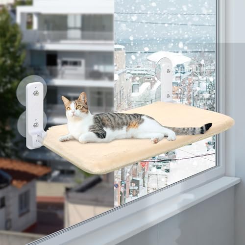 Casgee Fensterliege für Katzen 60x30cm Beige von Casgee