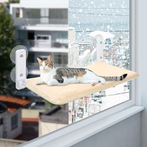 Casgee Fensterliege für Katzen 60x30cm Beige von Casgee