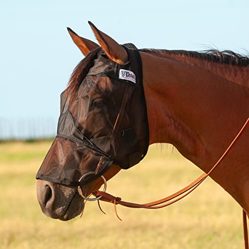 Cashel Quiet Ride Horse Fliegenmaske mit Langer Nase, schwarz, Warmblut von Cashel