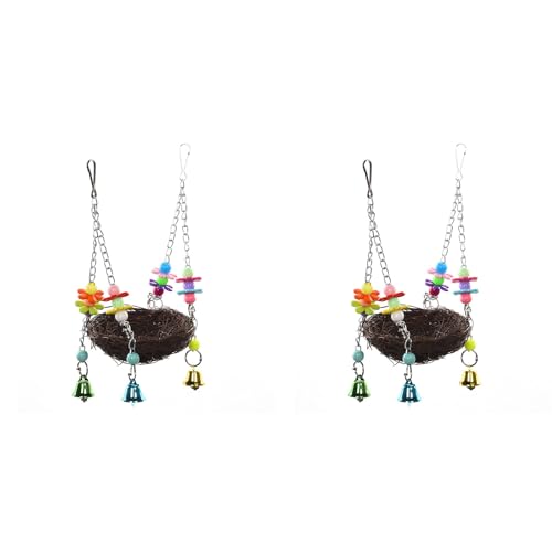 Casstad 2X Vogelnest Spielzeug Fuer Voegel Papageien zu Spielen Climb Swing Toys von Casstad