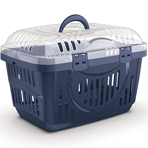 Cat Centre Transportbox Katze Open Top Katzentransportbox Katzenkorb Katzenbox Transportbehälter Grau 49 x 34 x 32 cm von Cat Centre